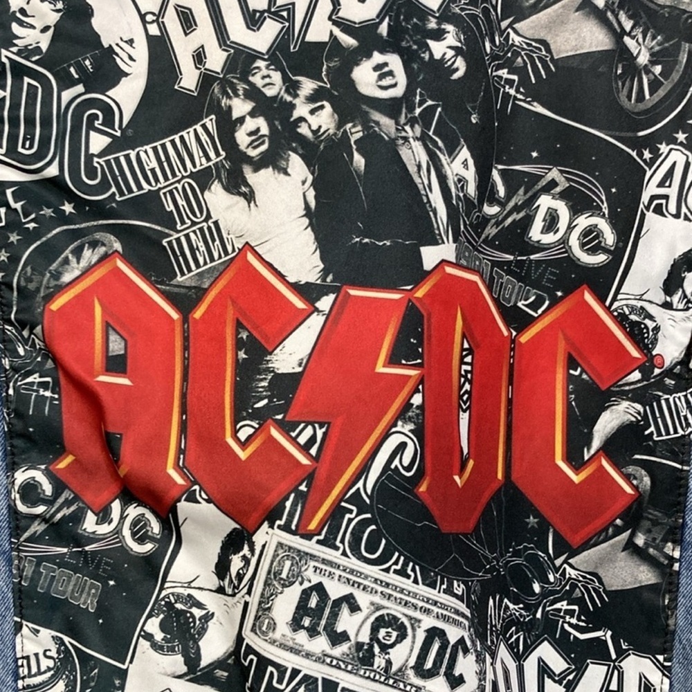 AC-DC Denim Jacket 100% Cotton NWOT - Excellent Gift Rock Fan Apparel 40” Chest - Picture 5 of 16